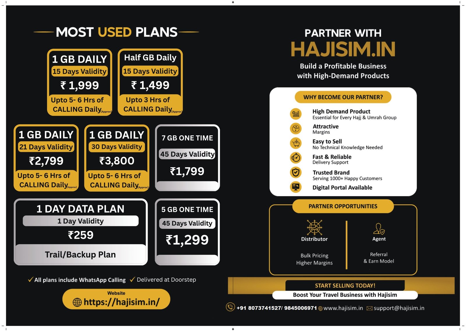 HajiSim Most Used Plans & Partner